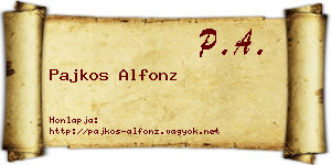 Pajkos Alfonz névjegykártya